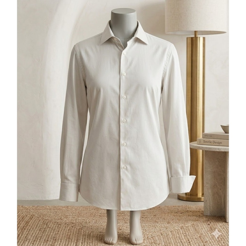 Perry Ellis Portfolio Mens Dress Shirt White Long Sleeve‎ 16.5 34/35